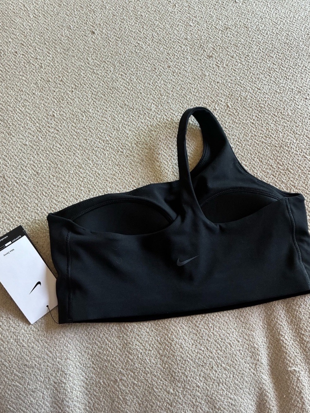 Nike Zenvy Black Asymmetrical Women's Light-Support Padded Sports Bra, NWT - Picture 3 of 8